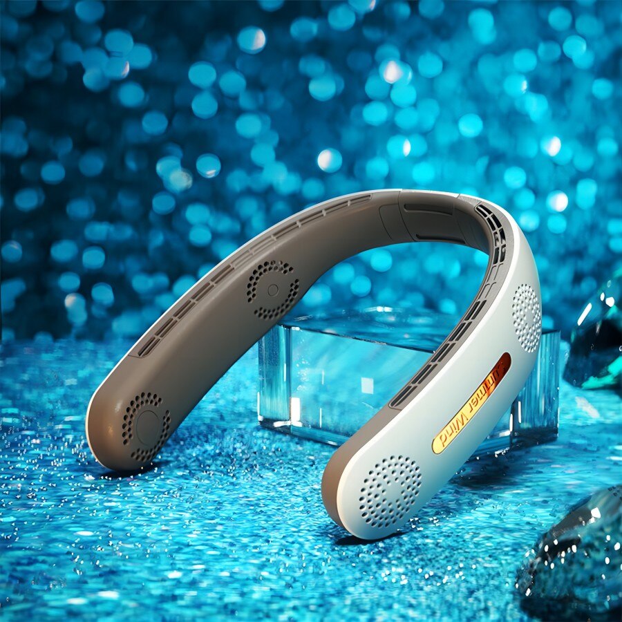 Bladeless Neck Fan 4 Turbo, 2400mAh USB Rechargeable by HitMyNeed