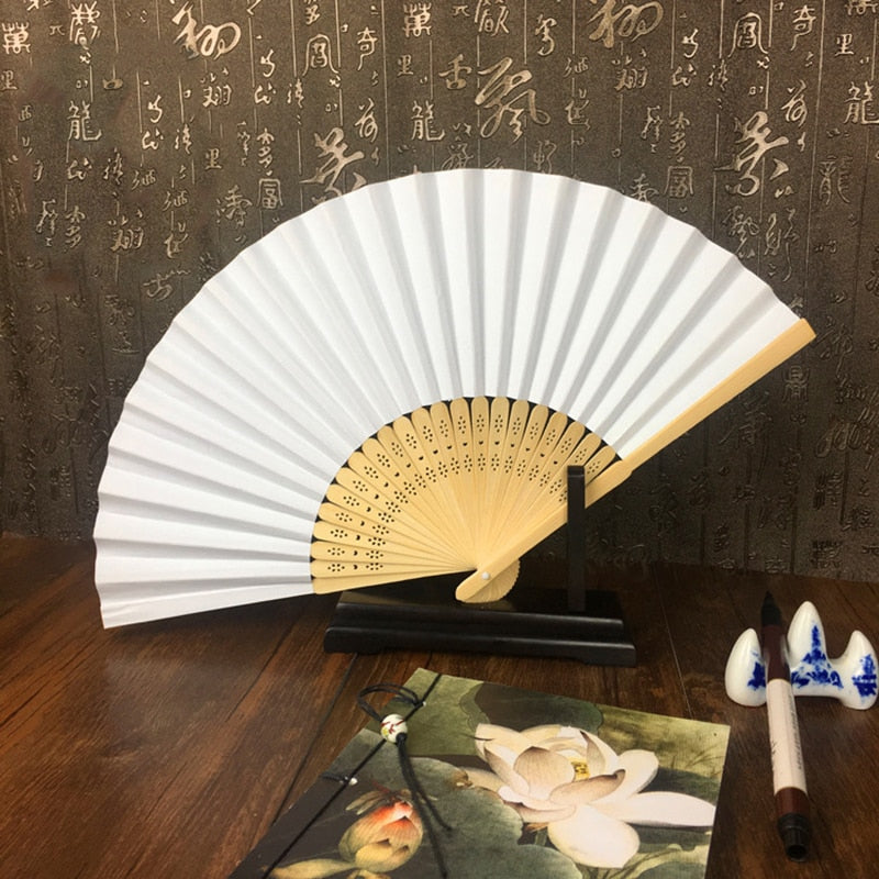 Blank Folding Paper Fans for Party Decor (50 Pack) by HitMyNeed