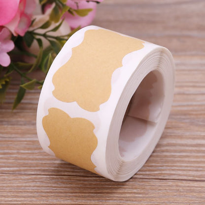 Blank Kraft Sticker Labels Roll (300 Labels) by HitMyNeed