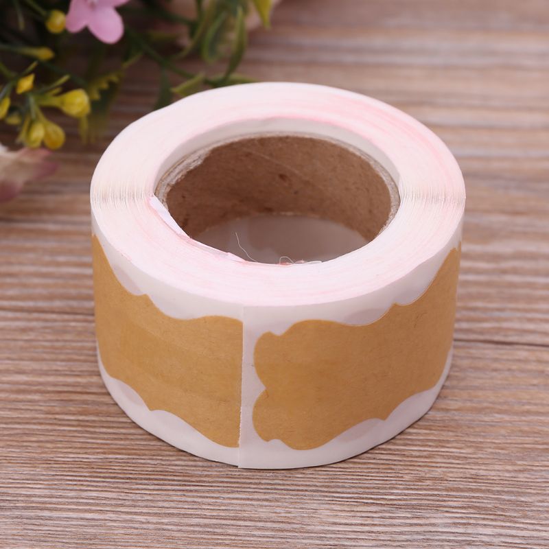 Blank Kraft Sticker Labels Roll (300 Labels) by HitMyNeed