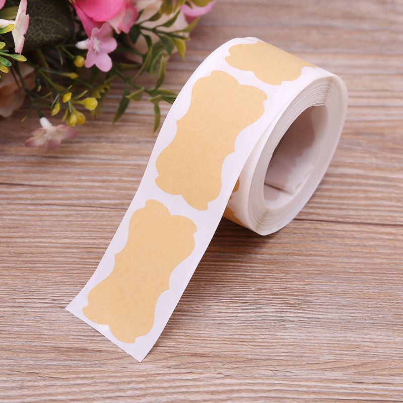 Blank Kraft Sticker Labels Roll (300 Labels) by HitMyNeed
