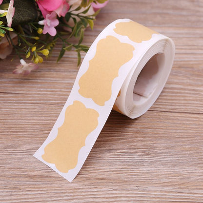 Blank Kraft Sticker Labels Roll (300 Labels) by HitMyNeed
