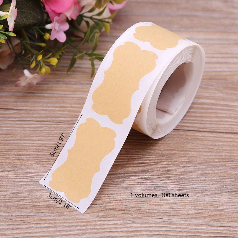Blank Kraft Sticker Labels Roll (300 Labels) by HitMyNeed