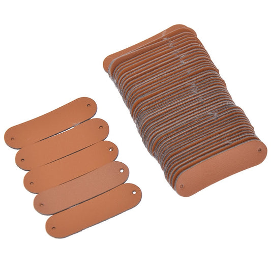 Blank Leather Labels DIY Tags 4x1.2cm (50 Pack) by HitMyNeed