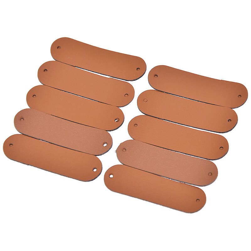 Blank Leather Labels DIY Tags 4x1.2cm (50 Pack) by HitMyNeed