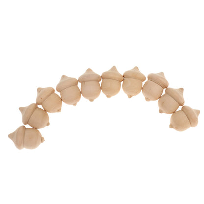Blank Unfinished Wooden Acorns, 30 Pack Craft Set by HitMyNeed