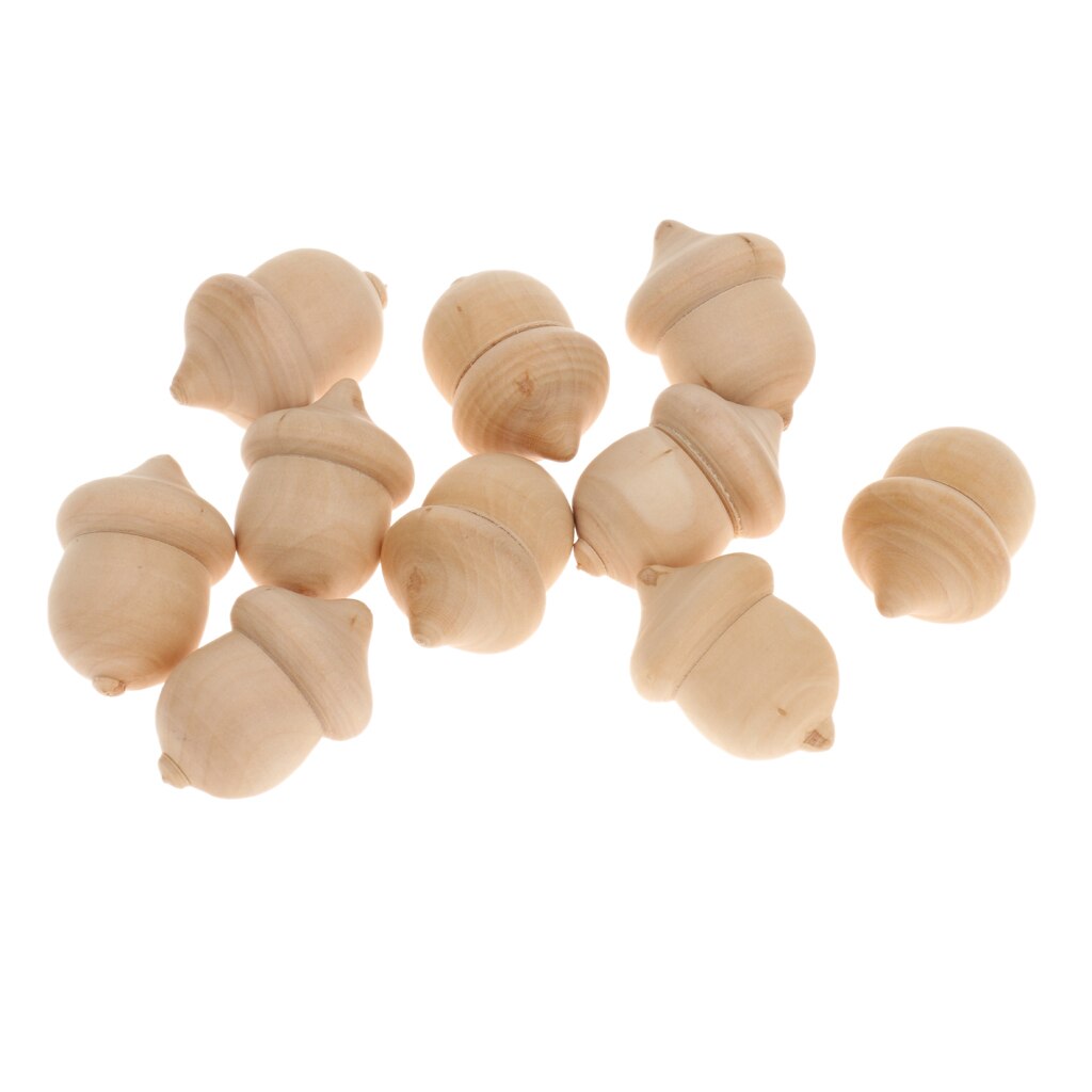 Blank Unfinished Wooden Acorns, 30 Pack Craft Set by HitMyNeed