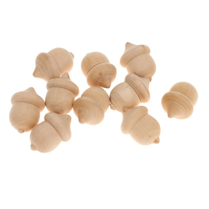 Blank Unfinished Wooden Acorns, 30 Pack Craft Set by HitMyNeed