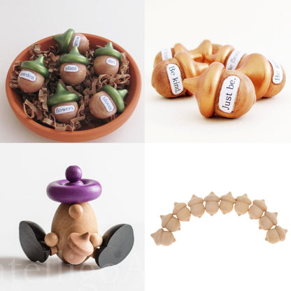 Blank Unfinished Wooden Acorns, 30 Pack Craft Set by HitMyNeed