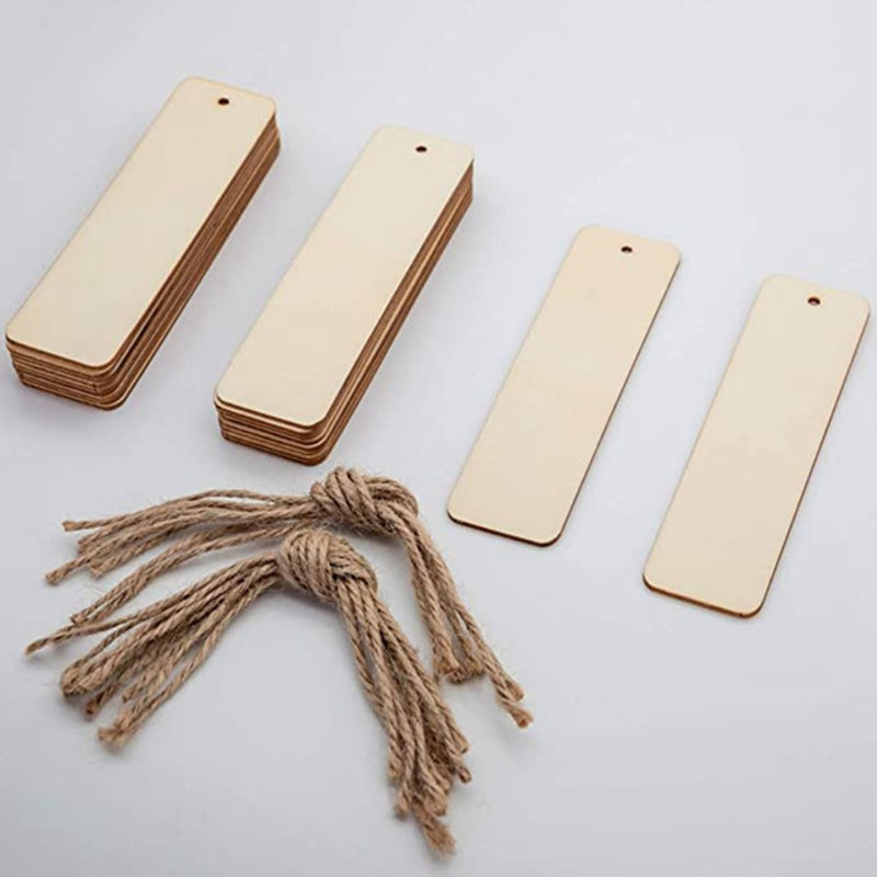 Blank Wooden Bookmarks with Rope (36 Pack) by HitMyNeed