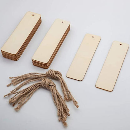 Blank Wooden Bookmarks with Rope (36 Pack) by HitMyNeed