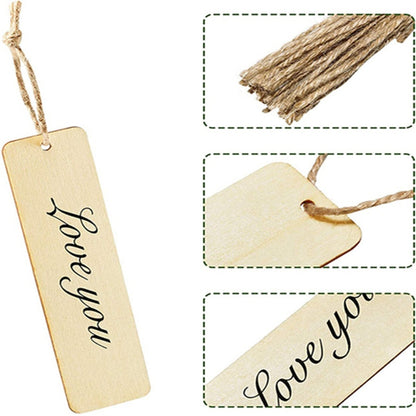 Blank Wooden Bookmarks with Rope (36 Pack) by HitMyNeed