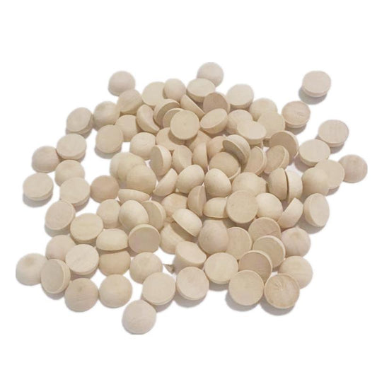 Blank Wooden Half Beads 12mm (100 Pack) by HitMyNeed