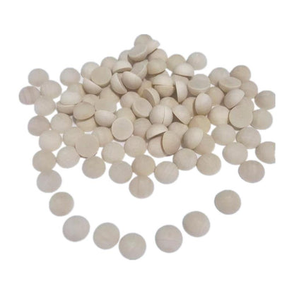 Blank Wooden Half Beads 12mm (100 Pack) by HitMyNeed