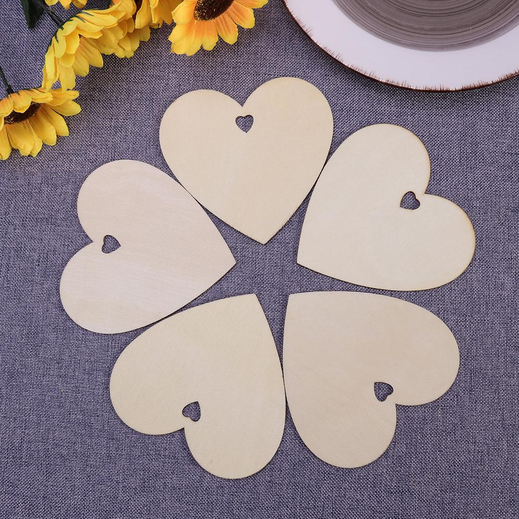 Blank Wooden Hearts for Crafts, 50 Pack by HitMyNeed