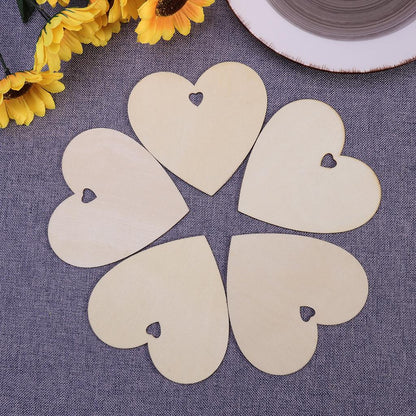 Blank Wooden Hearts for Crafts, 50 Pack by HitMyNeed