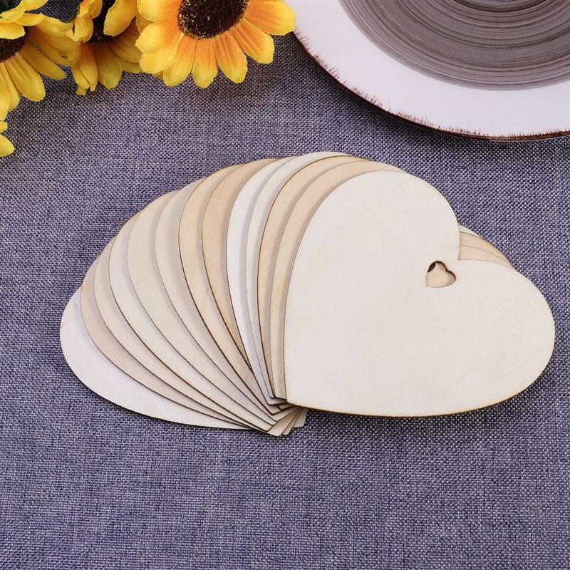 Blank Wooden Hearts for Crafts, 50 Pack by HitMyNeed