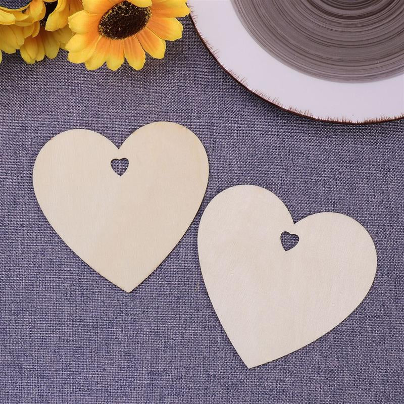 Blank Wooden Hearts for Crafts, 50 Pack by HitMyNeed
