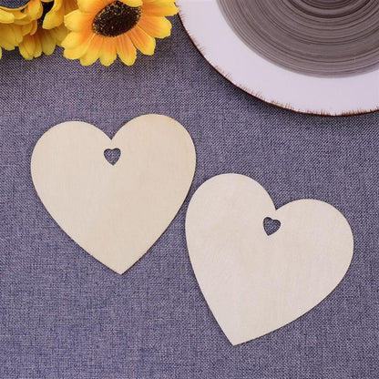 Blank Wooden Hearts for Crafts, 50 Pack by HitMyNeed