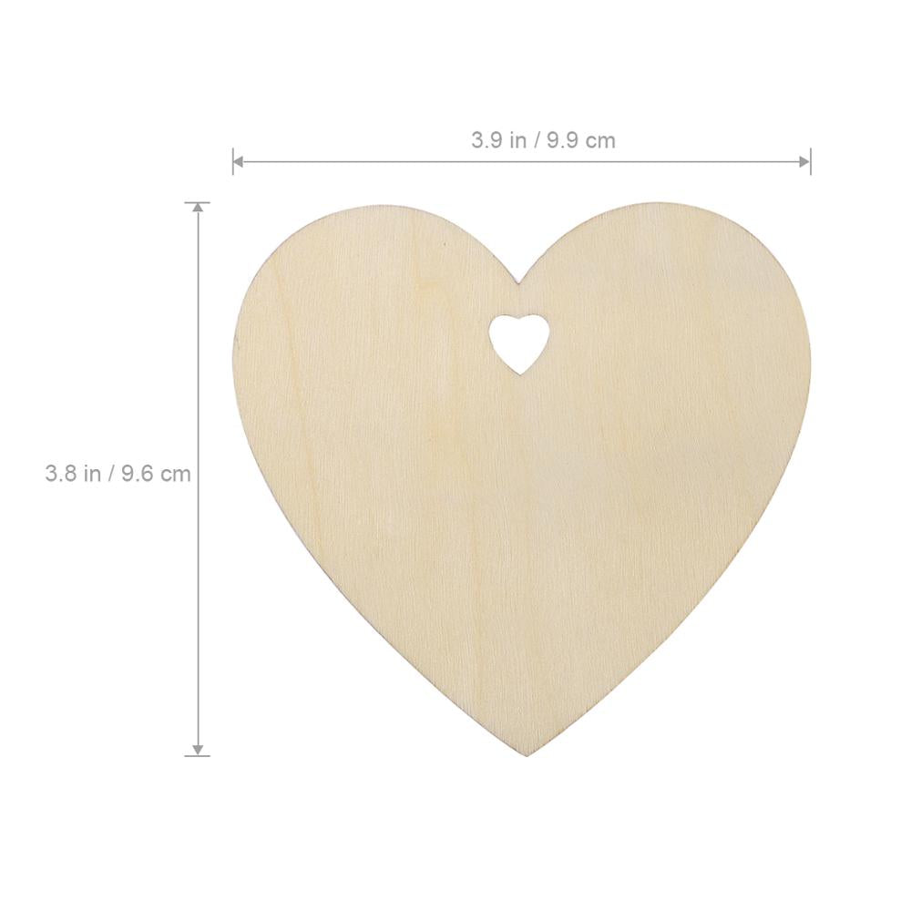 Blank Wooden Hearts for Crafts, 50 Pack by HitMyNeed