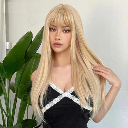 Blonde Long Straight Lolita Wig with Bangs by HitMyNeed
