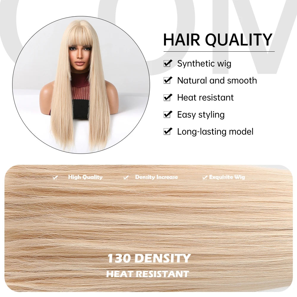 Blonde Long Straight Lolita Wig with Bangs by HitMyNeed