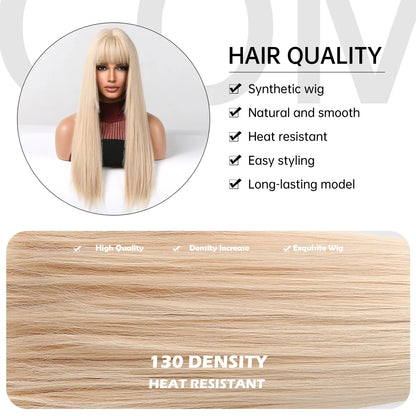 Blonde Long Straight Lolita Wig with Bangs by HitMyNeed