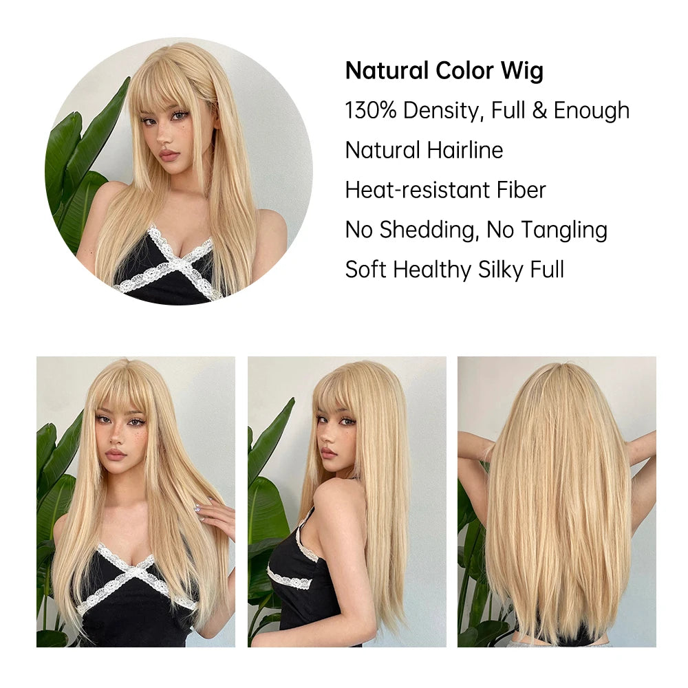 Blonde Long Straight Lolita Wig with Bangs by HitMyNeed