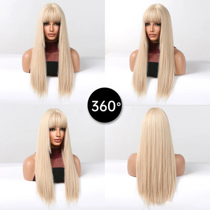 Blonde Long Straight Lolita Wig with Bangs by HitMyNeed