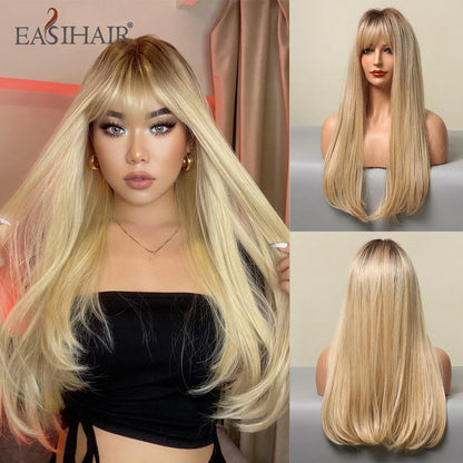 Blonde Long Straight Lolita Wig with Bangs wig-lc021-1 by HitMyNeed