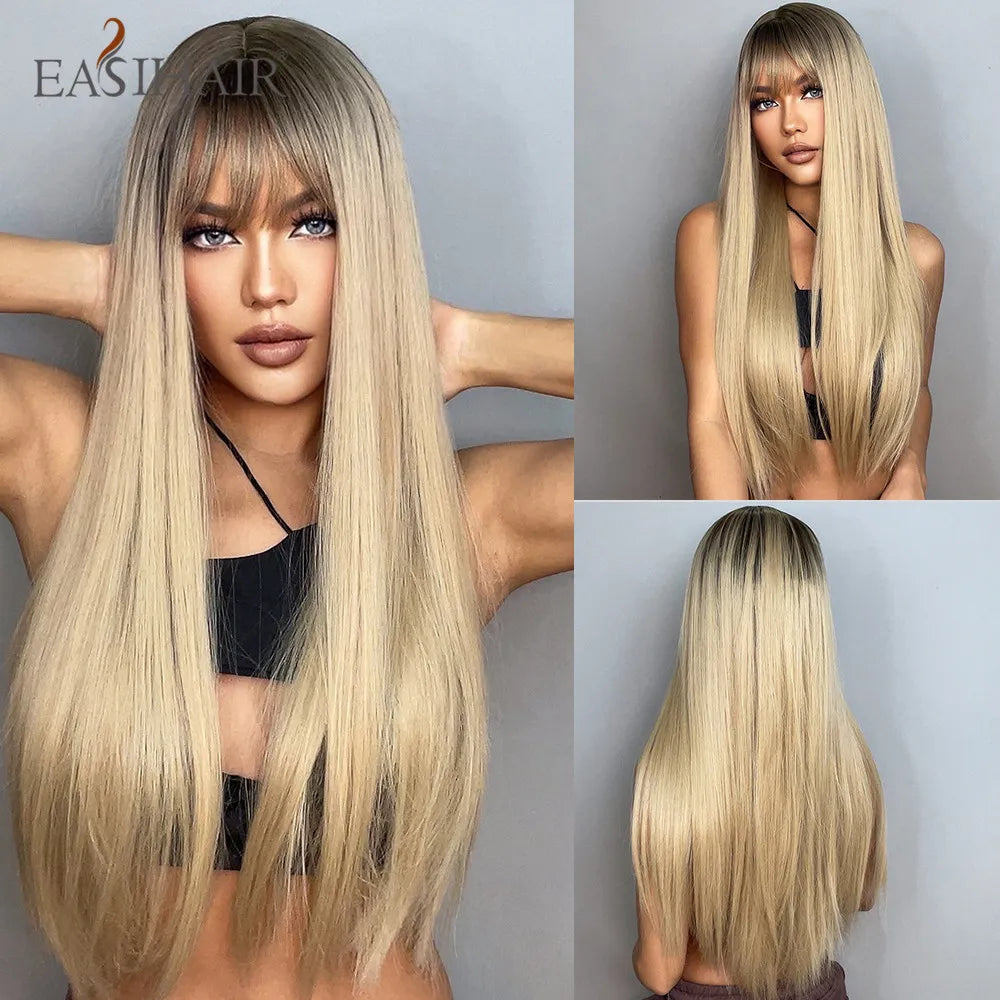 Blonde Long Straight Lolita Wig with Bangs wig-lc288-1 by HitMyNeed