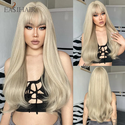 Blonde Long Straight Lolita Wig with Bangs wig-lc5038-1 by HitMyNeed