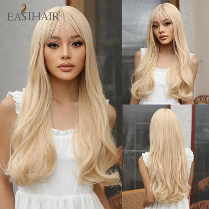 Blonde Long Straight Lolita Wig with Bangs wig-wl1010-1 by HitMyNeed