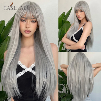 Blonde Long Straight Lolita Wig with Bangs wig-wl1085-7 by HitMyNeed