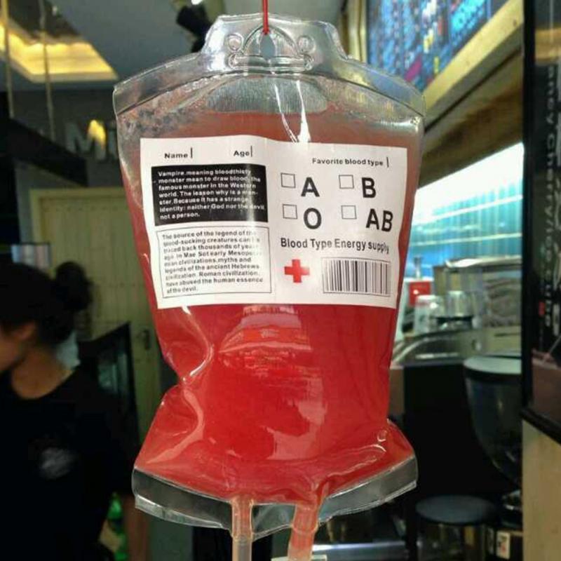 Blood Bag Drink Pouches for Halloween Parties 350ml by HitMyNeed
