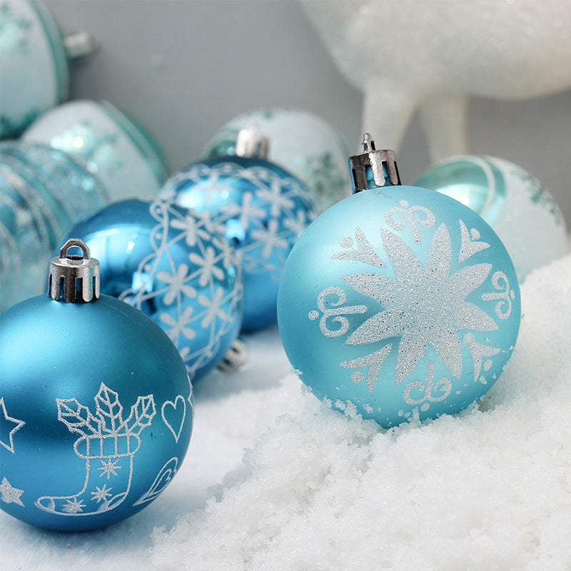 Blue Christmas Ball Ornaments Set, 6 cm, 24 Pack by HitMyNeed