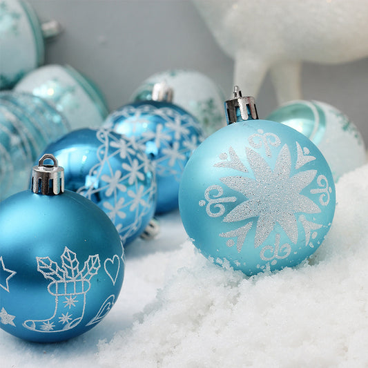 Blue Christmas Ball Ornaments Set, 6 cm, 24 Pack by HitMyNeed