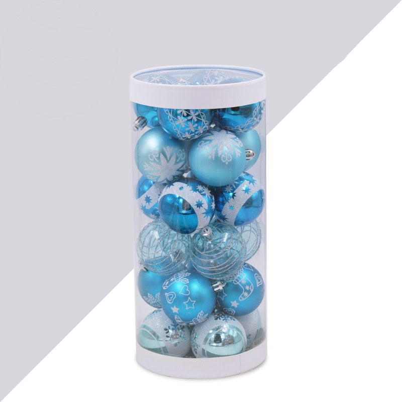 Blue Christmas Ball Ornaments Set, 6 cm, 24 Pack by HitMyNeed