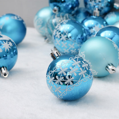 Blue Christmas Ball Ornaments Set, 6 cm, 24 Pack by HitMyNeed