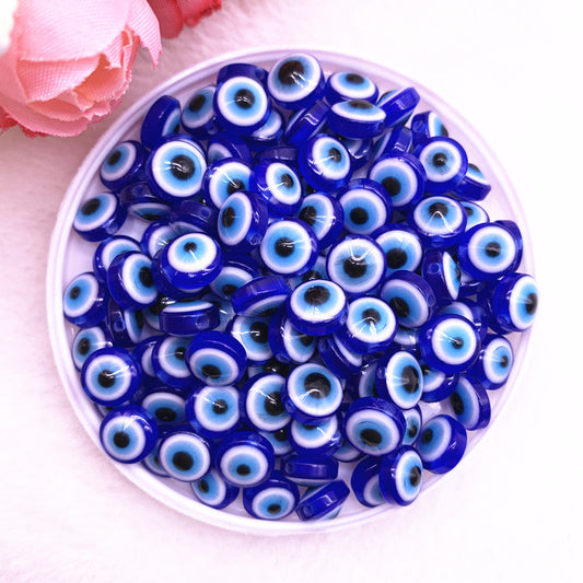 Blue Resin Evil Eye Beads 8mm/10mm (50pcs) 8mm50pcs by HitMyNeed