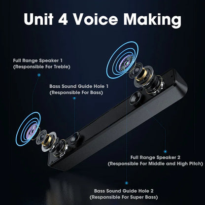 Bluetooth 4D Surround Home Theater Soundbar Speaker by HitMyNeed
