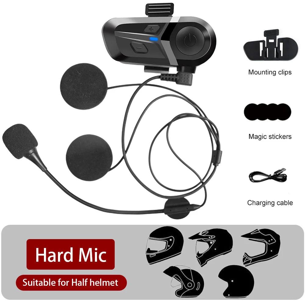 Bluetooth 5.3 Motorcycle Helmet Headset with Mic by HitMyNeed