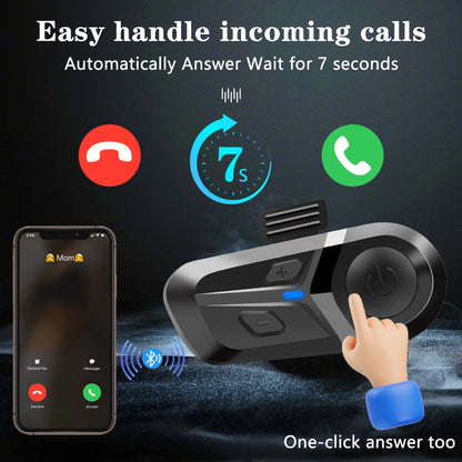 Bluetooth 5.3 Motorcycle Helmet Headset with Mic by HitMyNeed