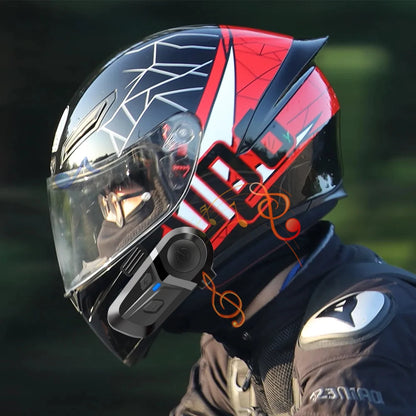 Bluetooth 5.3 Motorcycle Helmet Headset with Mic by HitMyNeed
