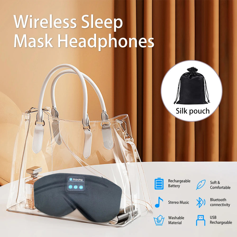 Bluetooth 5.3 Sleeping Mask with Wireless Headphones by HitMyNeed
