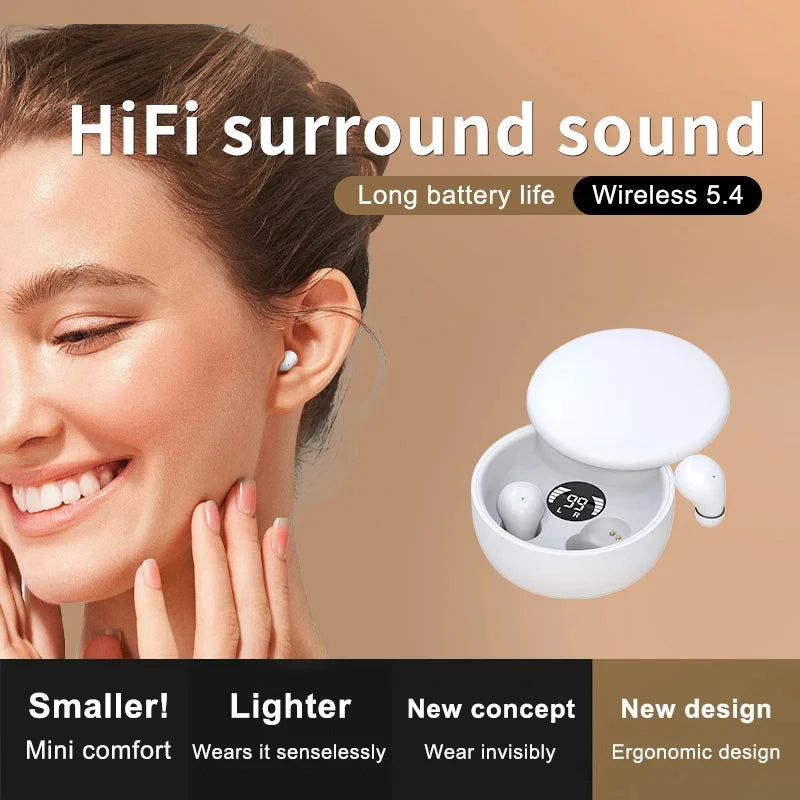 Bluetooth 5.4 Invisible Sleeping & Sport Earbuds by HitMyNeed