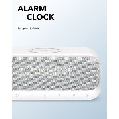 Bluetooth Alarm Clock with Wireless Charging & Speaker by HitMyNeed