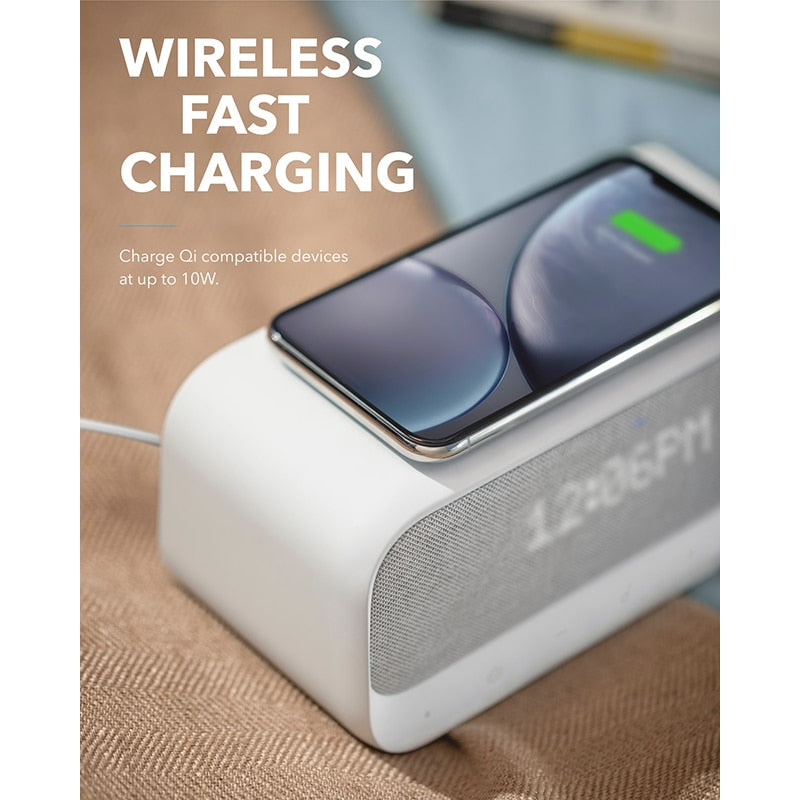 Bluetooth Alarm Clock with Wireless Charging & Speaker us-plug by HitMyNeed