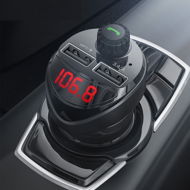 Bluetooth FM Transmitter Car Adapter with Dual USB by HitMyNeed