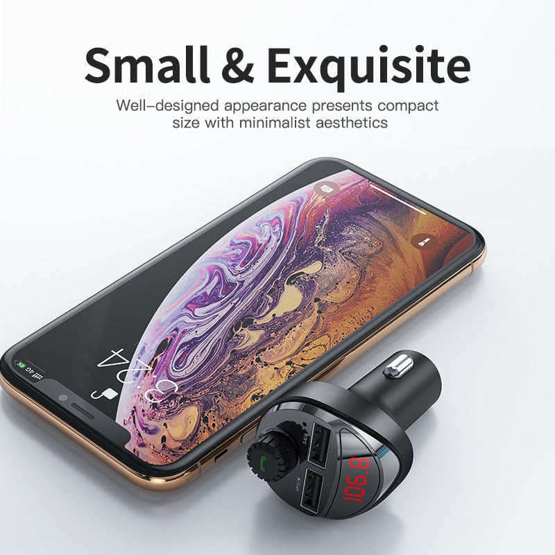 Bluetooth FM Transmitter Car Adapter with Dual USB by HitMyNeed